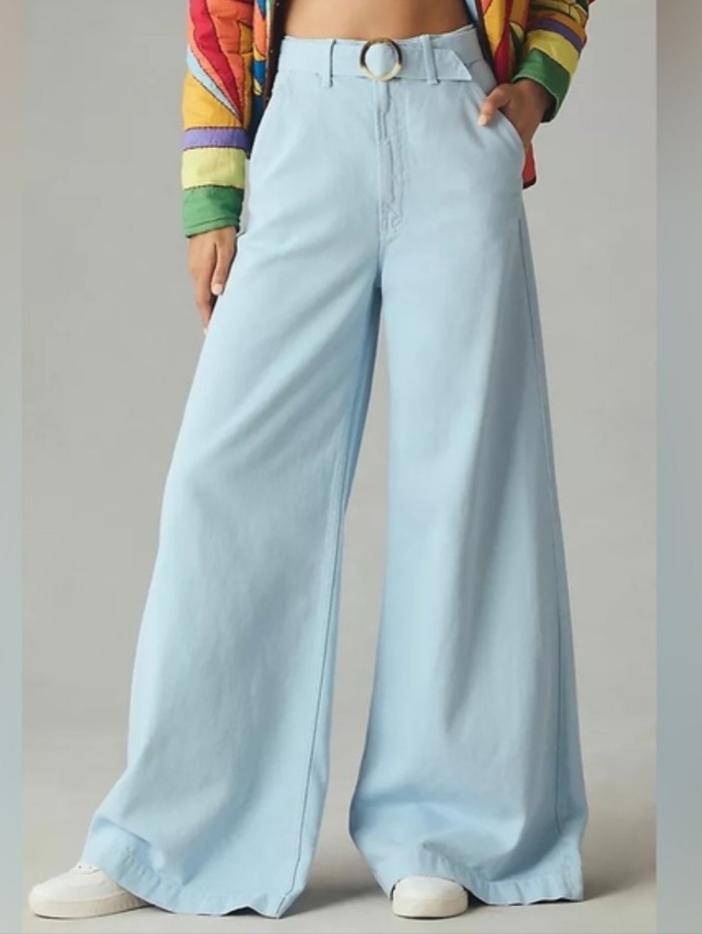 Mother Snacks! The Sugar Cone Prep Heel Wide Leg Jeans Blue Barry More Sz 25 Nwt
